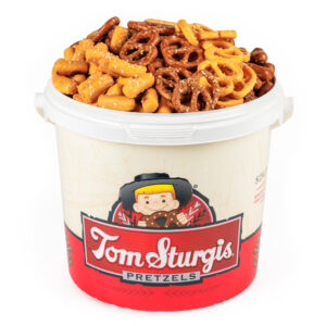 Assorted Bite Size Pretzels - Decorative Plastic Tub