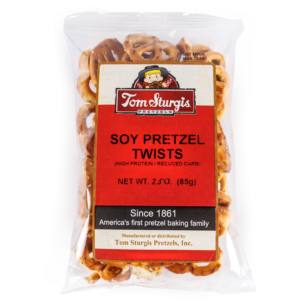 High Protein, Low Carb Soy Based Pretzels - 12-3 Ounce Bags