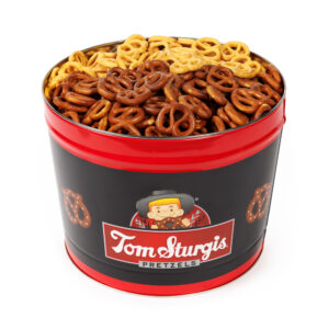 Low Sodium Little Ones® Pretzels & No Surface Salt Little Cheesers Pretzels - Large Tin